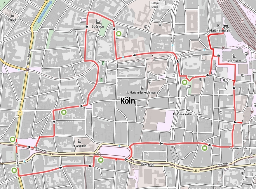 Geplante Strecke Innenstadt